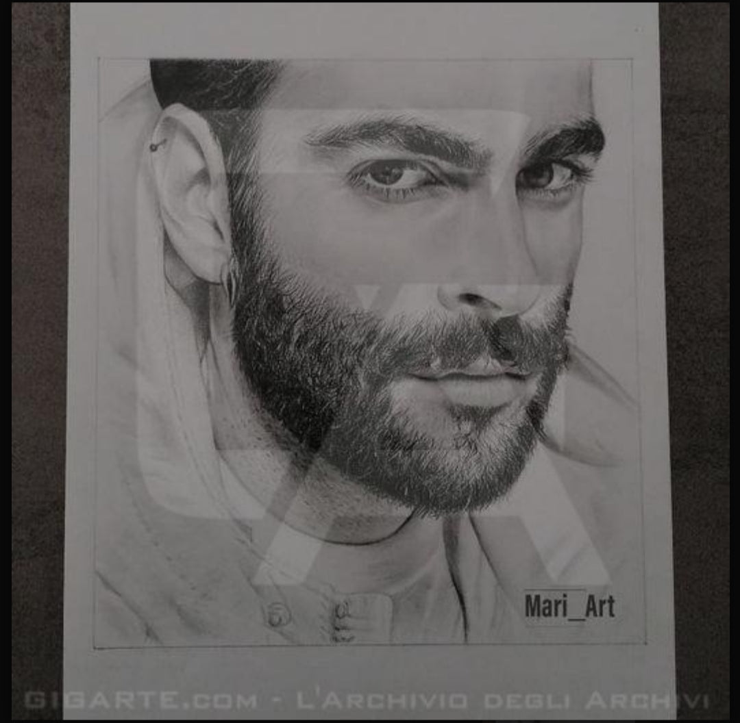 Ritratti a matita Marco Mengoni